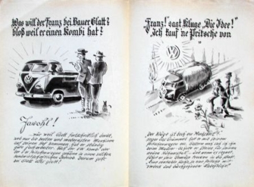 Volkswagen T1 Transporter Modelprogram 1958 "3 Helfer" Carbrochure (4365)